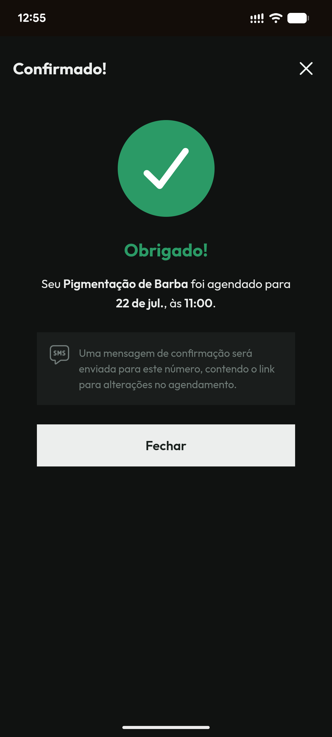 Agendamento confirmado