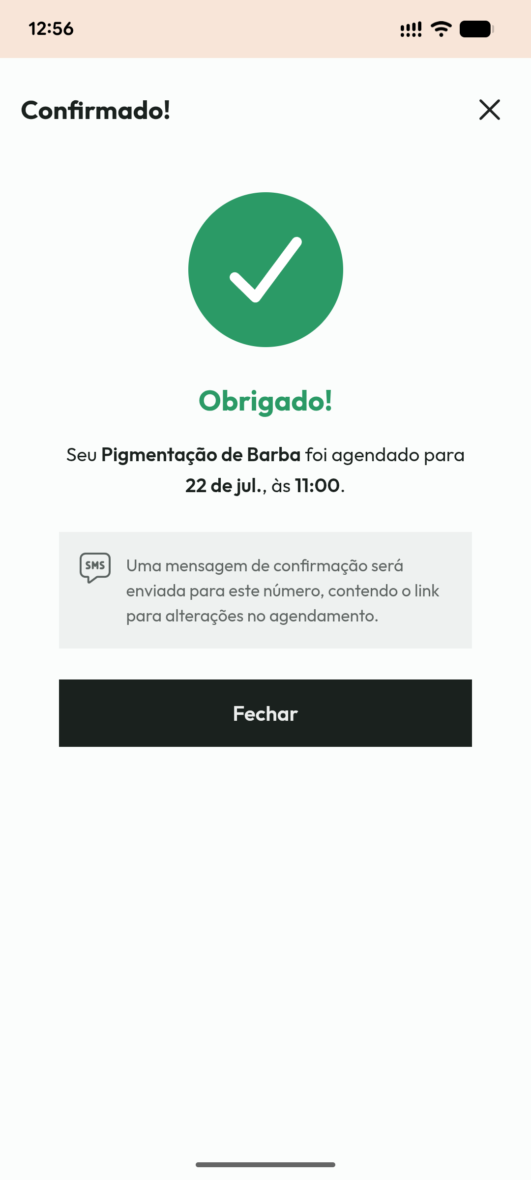 Agendamento confirmado